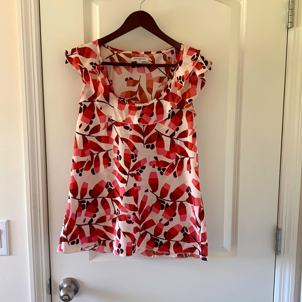 Banana Republic ruffle neck blouse